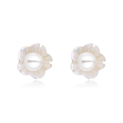 6-7mm Floral Freshwater Pearl Ear Stud Earrings - House Of Pearls